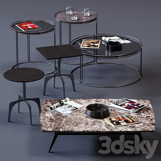 Ditre Italia Coffee Tables Set 03 3D Model Ditre Italia Coffee Tables Set 03 3D Model