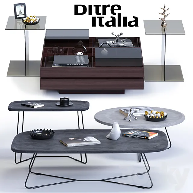 Ditre Italia Coffee Tables Set 3DModel