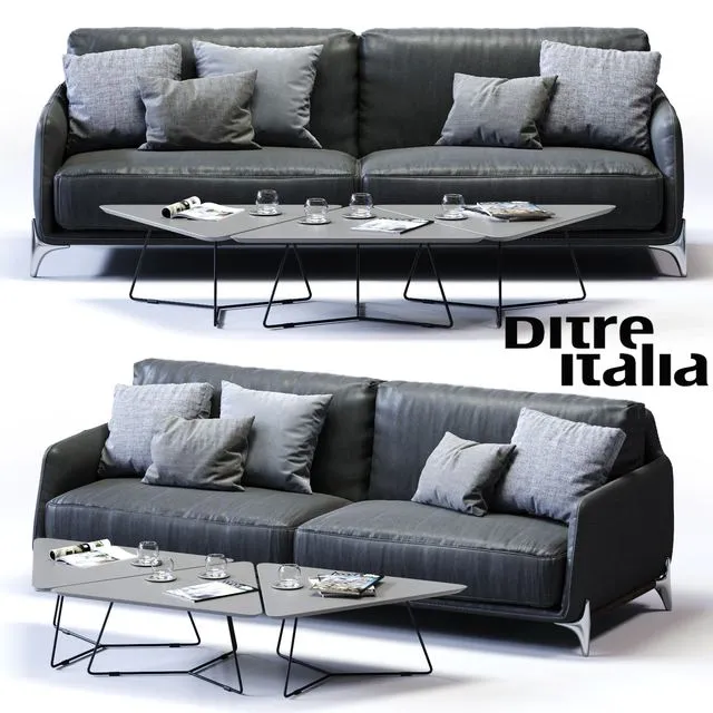 Ditre Italia ELLIOT 3-er Maxi Sofa 3D Model
