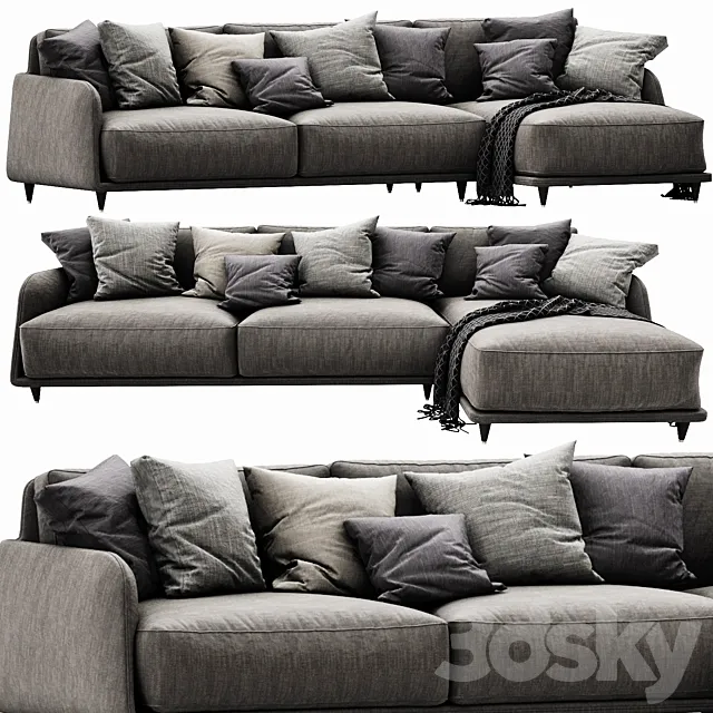 Ditre Italia Elliot Chaise Lounge 3D Model Ditre Italia Elliot Chaise Lounge 3D Model