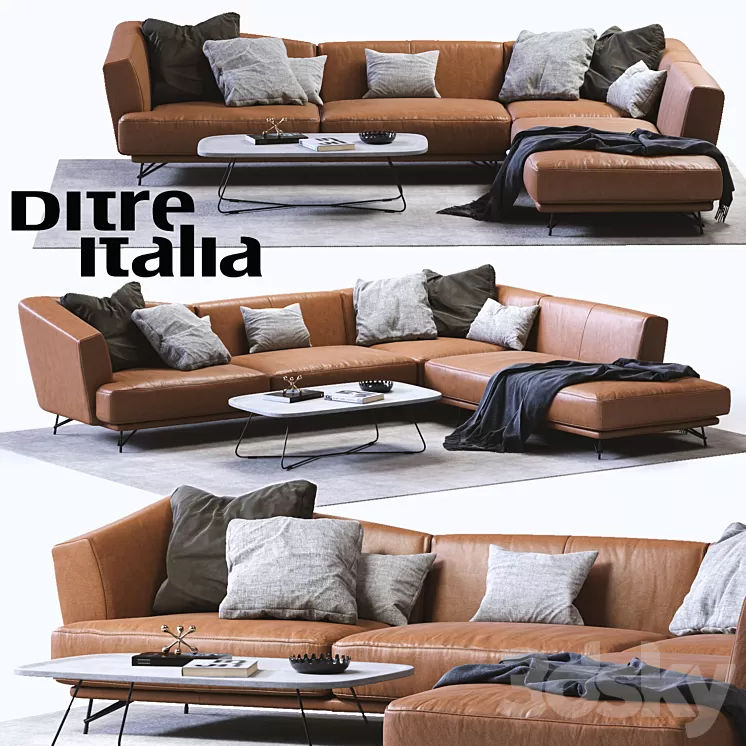Ditre Italia LENNOX Leather Sofa 3D Model