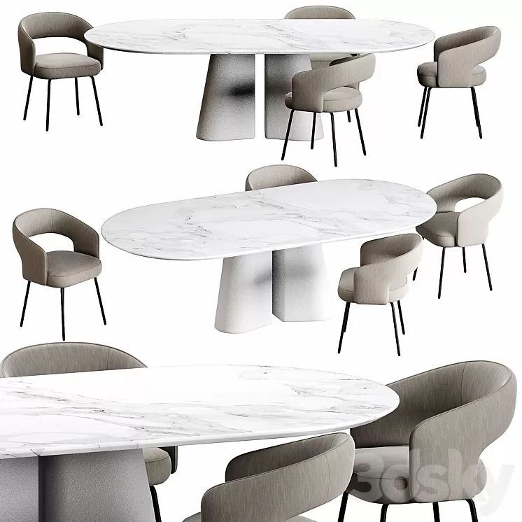 Ditre Italia Pillar and 356 Chair 3D Model Free Download