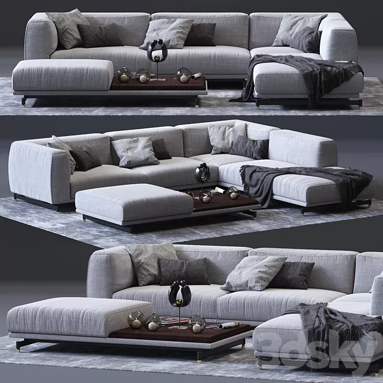DITRE ITALIA St. Germain Corner Sofa 01 3D Model