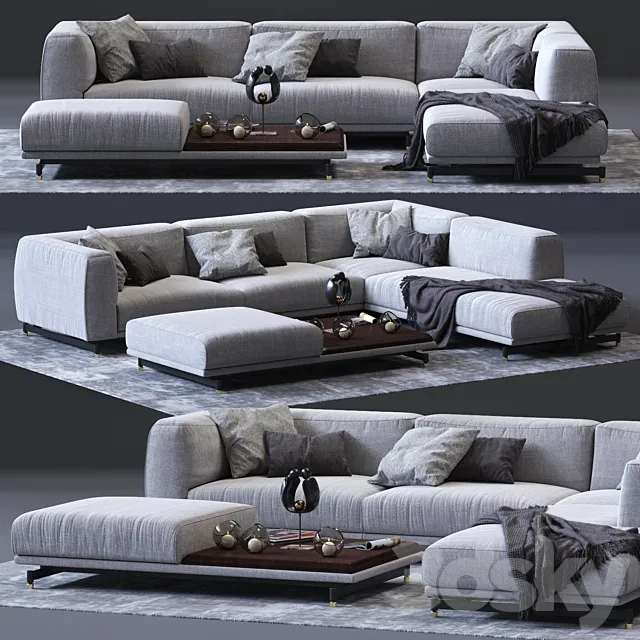 DITRE ITALIA St. Germain Corner Sofa 01 3DModel DITRE ITALIA St. Germain Corner Sofa 01 3DModel