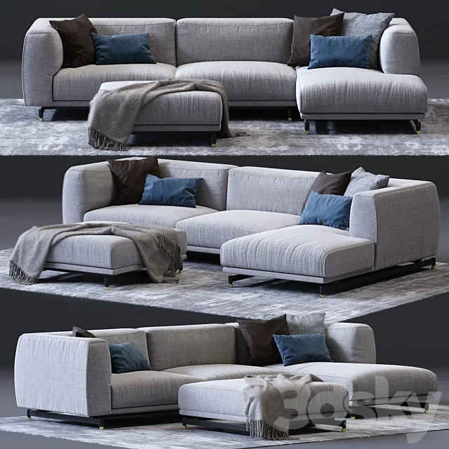 DITRE ITALIA St. Germain Corner Sofa 02 3D Model DITRE ITALIA St. Germain Corner Sofa 02 3D Model