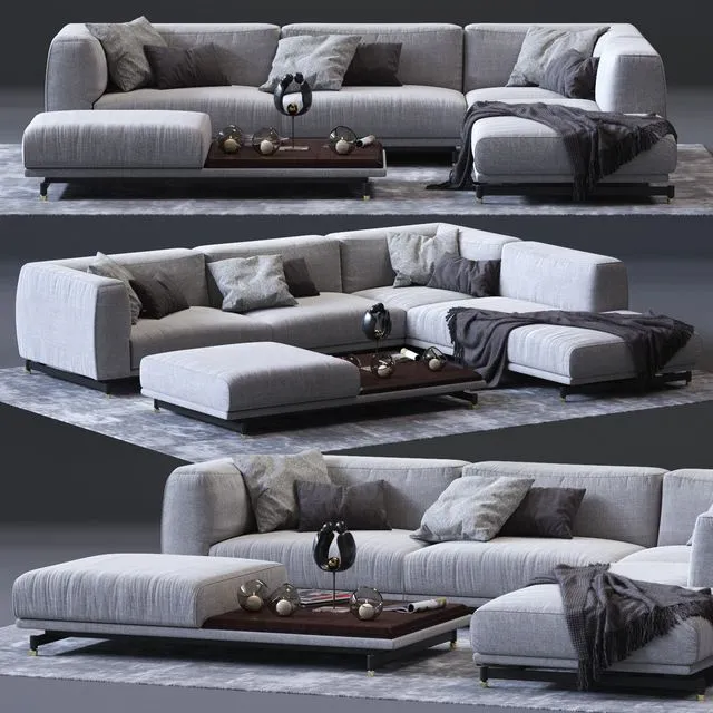 DITRE ITALIA St. Germain Leather Sofa 3D Model