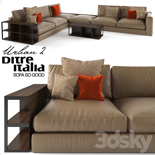 Ditre Italia Urban 2 sofa 3D Model Ditre Italia Urban 2 sofa 3D Model