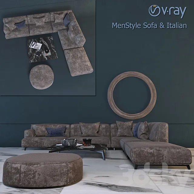 Divan Menstyle Italiya 3D Model