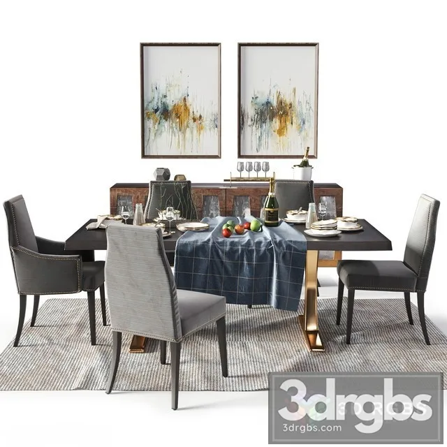 Divane Inspiration Dining Set 3D Model Download Divane Inspiration Dining Set 3D Model Download