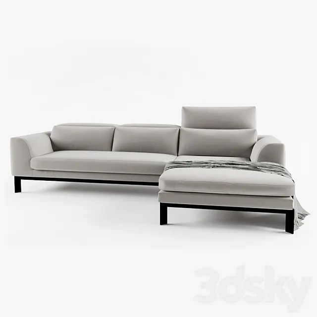 Divani Casa Clayton Modern Fabric Sectional Sofa 3D Model Divani Casa Clayton Modern Fabric Sectional Sofa 3D Model
