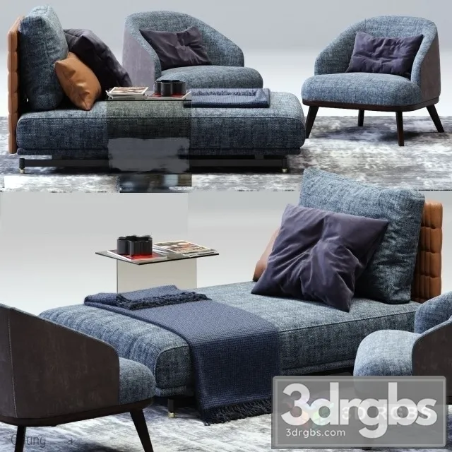 Divano Lineare Atoll BB Italy 3D Model Download Divano Lineare Atoll BB Italy 3D Model Download