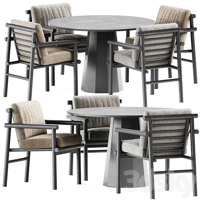 Dix Table by Connubia and Ayana Chair by B&B Italia _ Outdoor Furniture 3D Model Dix Table by Connubia and Ayana Chair by B&B Italia _ Outdoor Furniture 3D Model