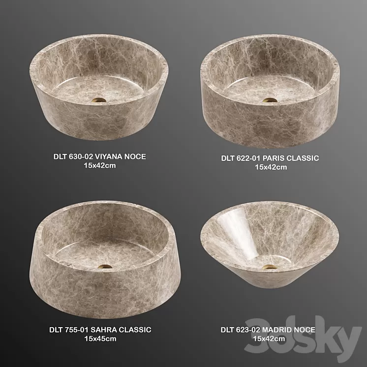 DLT_Bathroom Stone Collection part_1 3D Model