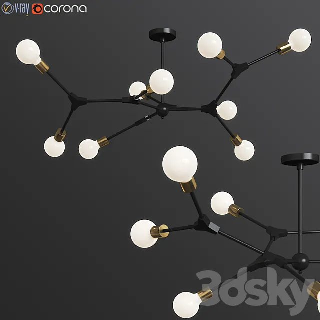 DNA Spiral structure Ceiling Light 3DModel