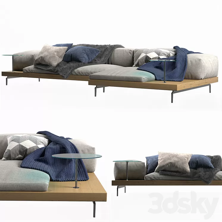 [3DSKY] DOCK Sofa With Chaise Longue By B&B Italia 3D Model | NEW ...