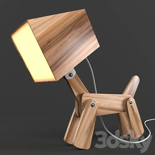 Dogi Adjustable Wooden Table Lamp 3DModel Dogi Adjustable Wooden Table Lamp 3DModel