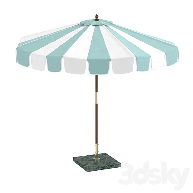 Doing just peachy aqua stripe umbrella 3D Model