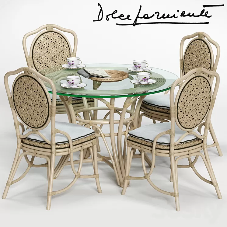 Dolcefarniente DAISY Chair and IRENE Table 3D Model