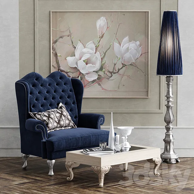 Dolfi Adelaide armchir. Floor lamp 3DModel Dolfi Adelaide armchir. Floor lamp 3DModel