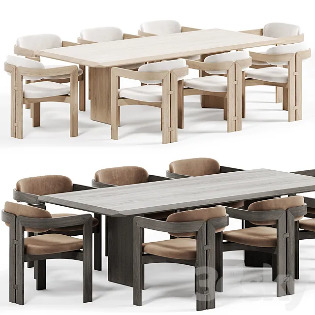 Dolm Plus Table 0414 Gallottiradice Chair 3D Model