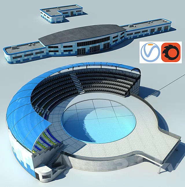 Dolphinarium_and_Buildings _ Delfinariy_i_stroeniya 3D Model