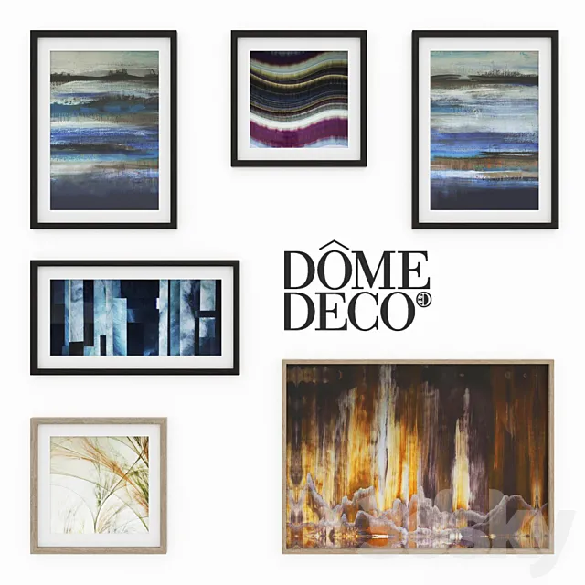 Dome deco set of paintings 3DModel Dome deco set of paintings 3DModel
