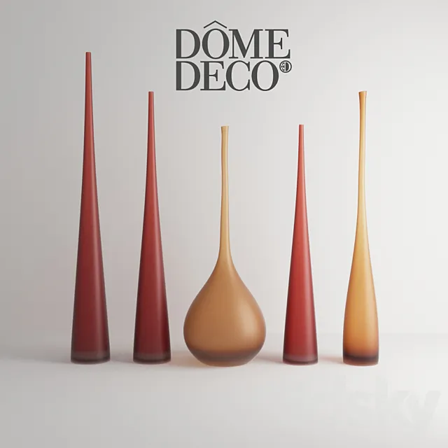 Dome Deco. set of vases 3DModel