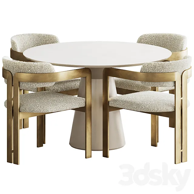 Donato by Eichholtz dining set 3D Model Donato by Eichholtz dining set 3D Model