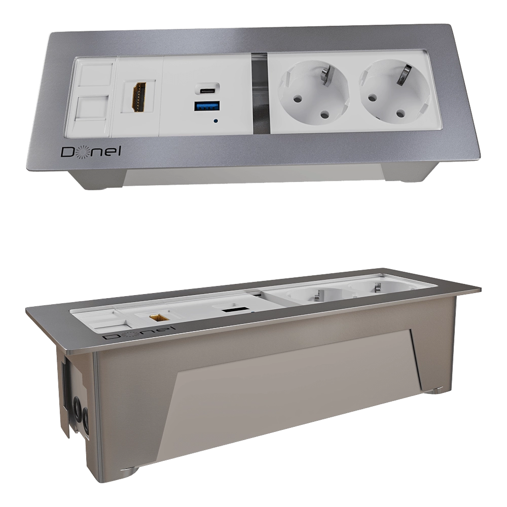 Donel  – Built-in socket block 8 mod. DDSB8IN 3D Model