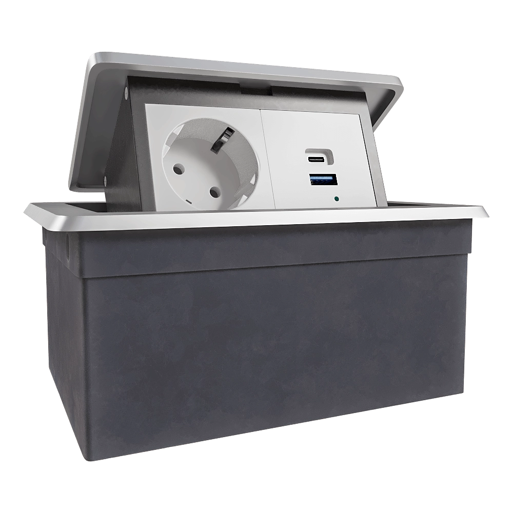 Donel  – Desktop built-in retractable socket block 4 mod. DDSB4RAL 3D Model