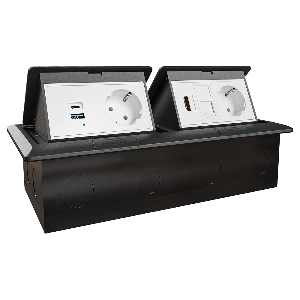 Donel  – Pull-out unit for 4+4 modules anthracite DPB8AN 3D Model