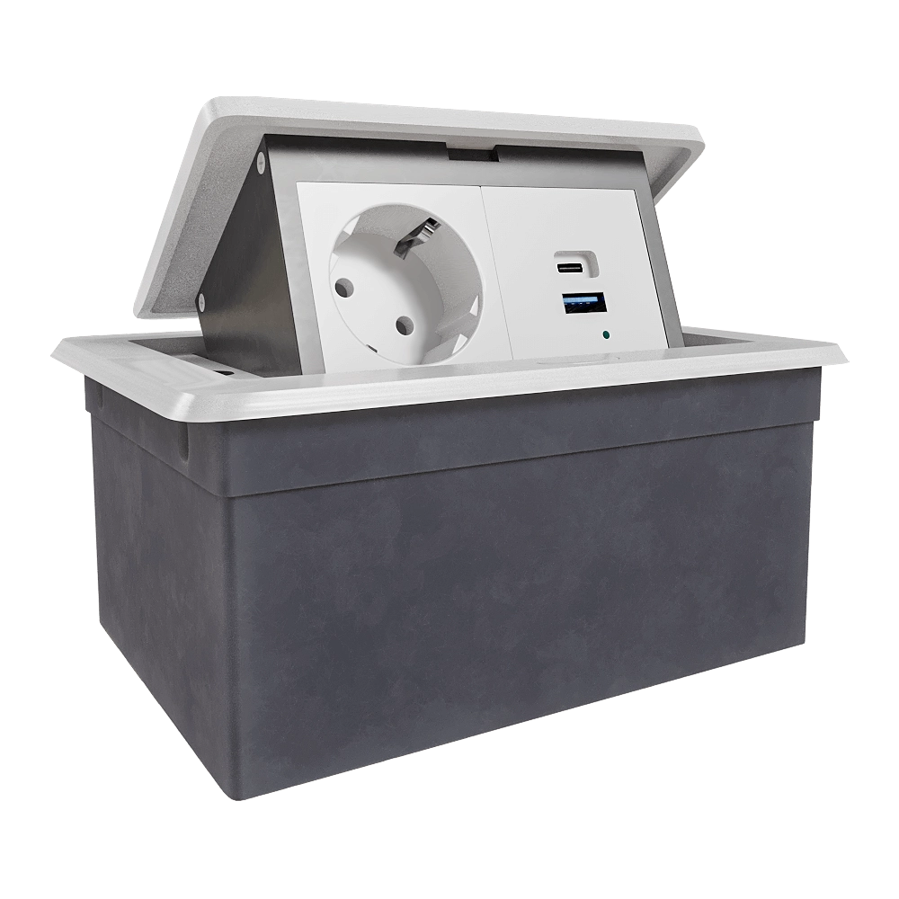 Donel  – Tabletop recessed retractable socket block DDSB4RW 3D Model