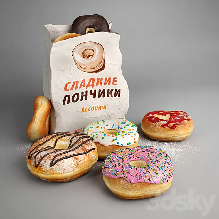 Donuts 3D Model