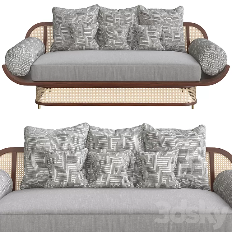DOOQ MAJESTIC Rattan sofa 3D Model Free Download