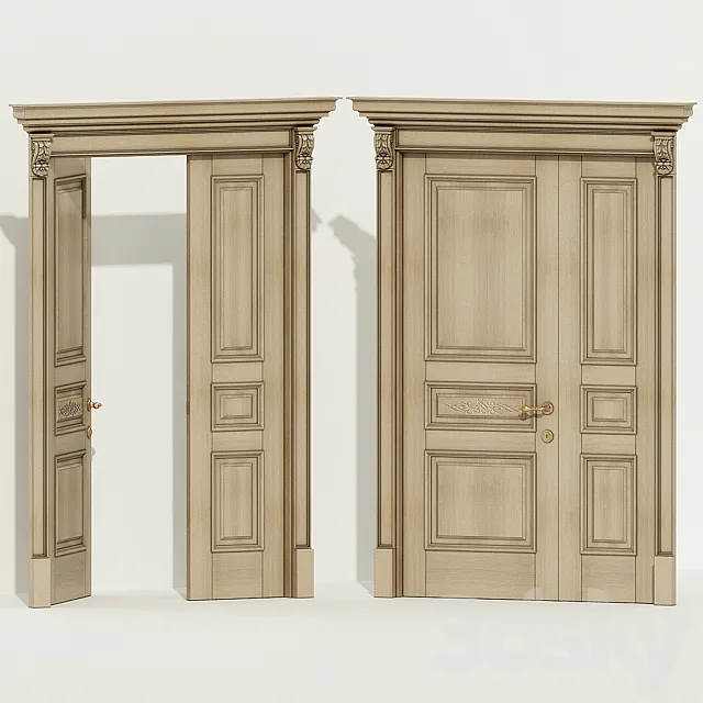 Door classic two-field 3D Model