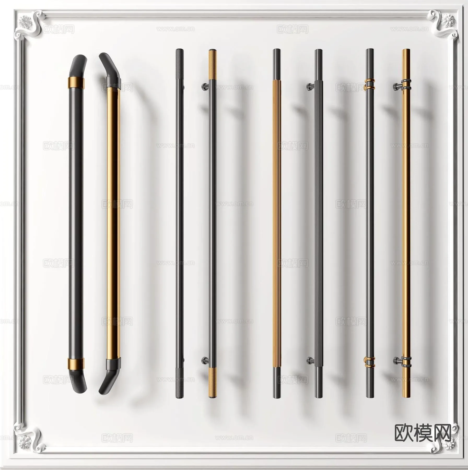 DOOR HANDLE – 3D Model For Interior Design – 11266