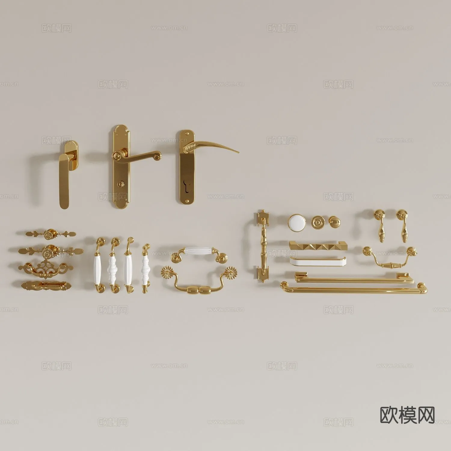 DOOR HANDLE – 3D Model For Interior Design – 11268