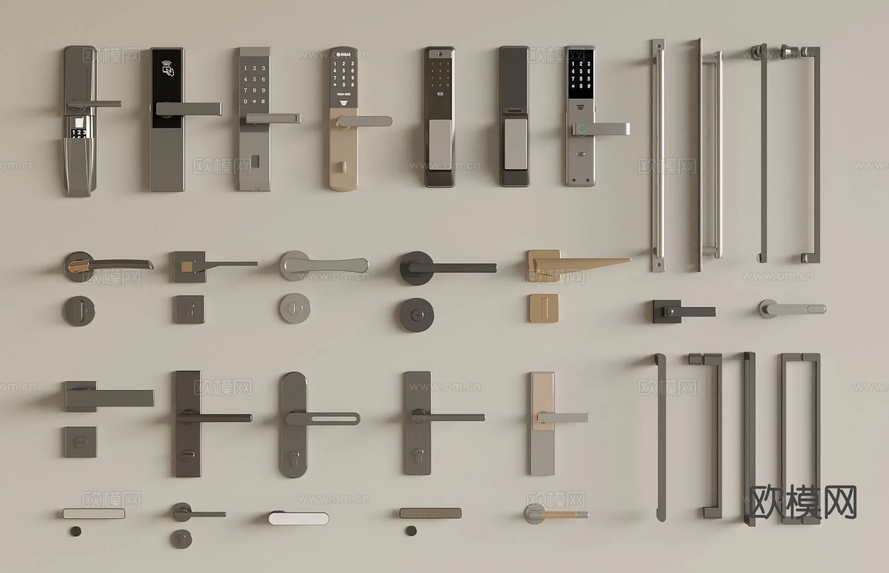 DOOR HANDLE – 3D Model For Interior Design – 11270