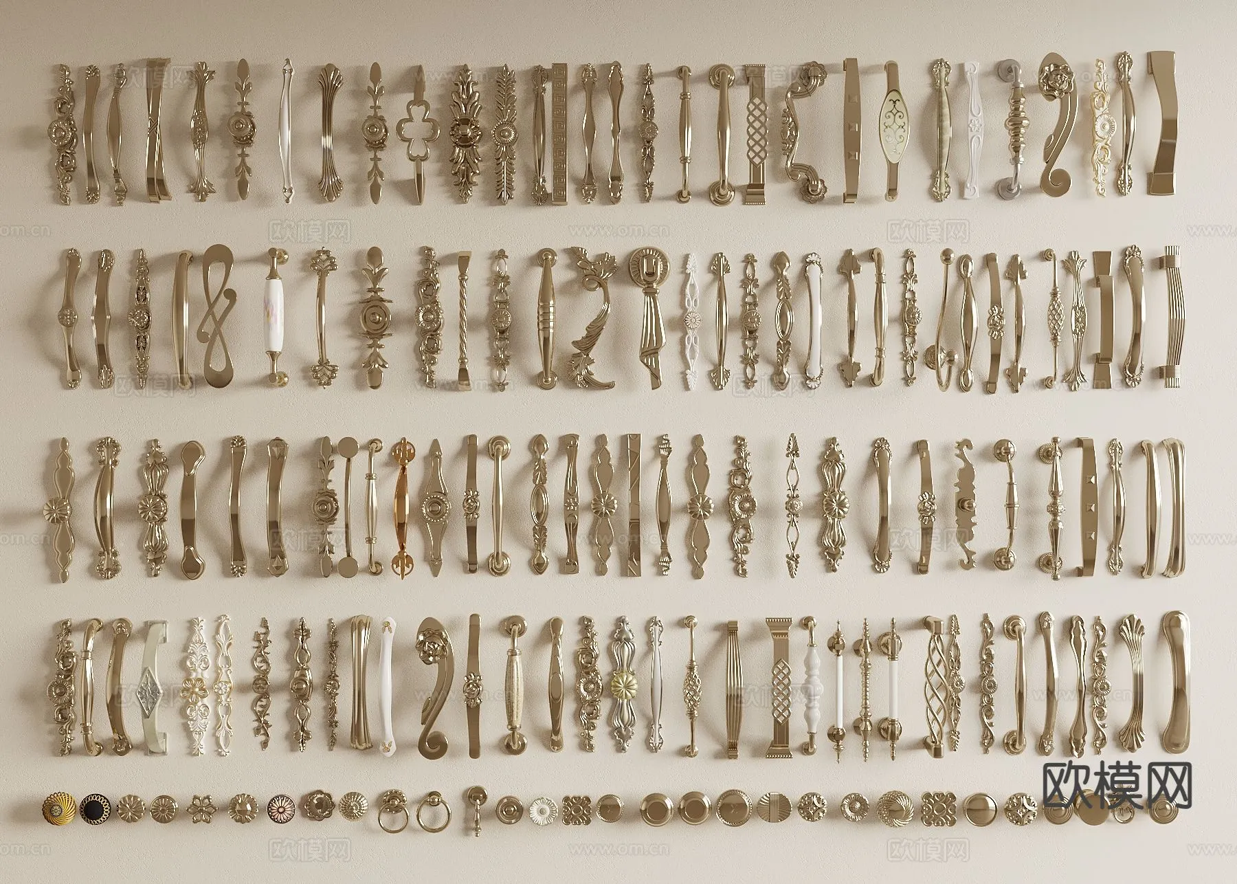 DOOR HANDLE – 3D Model For Interior Design – 11271