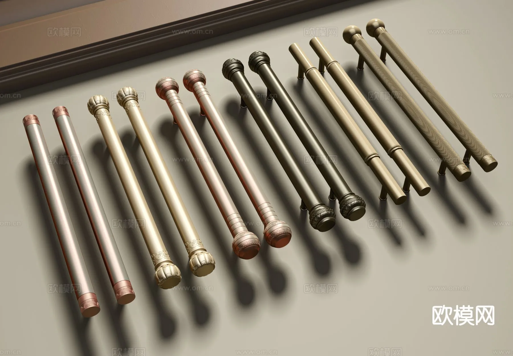 DOOR HANDLE – 3D Model For Interior Design – 11276