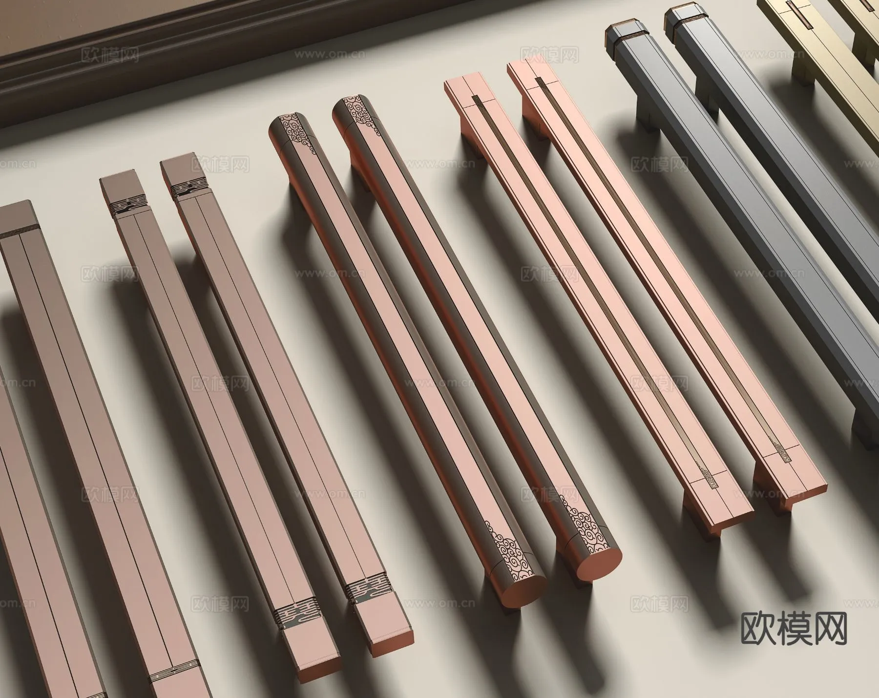 DOOR HANDLE – 3D Model For Interior Design – 11277