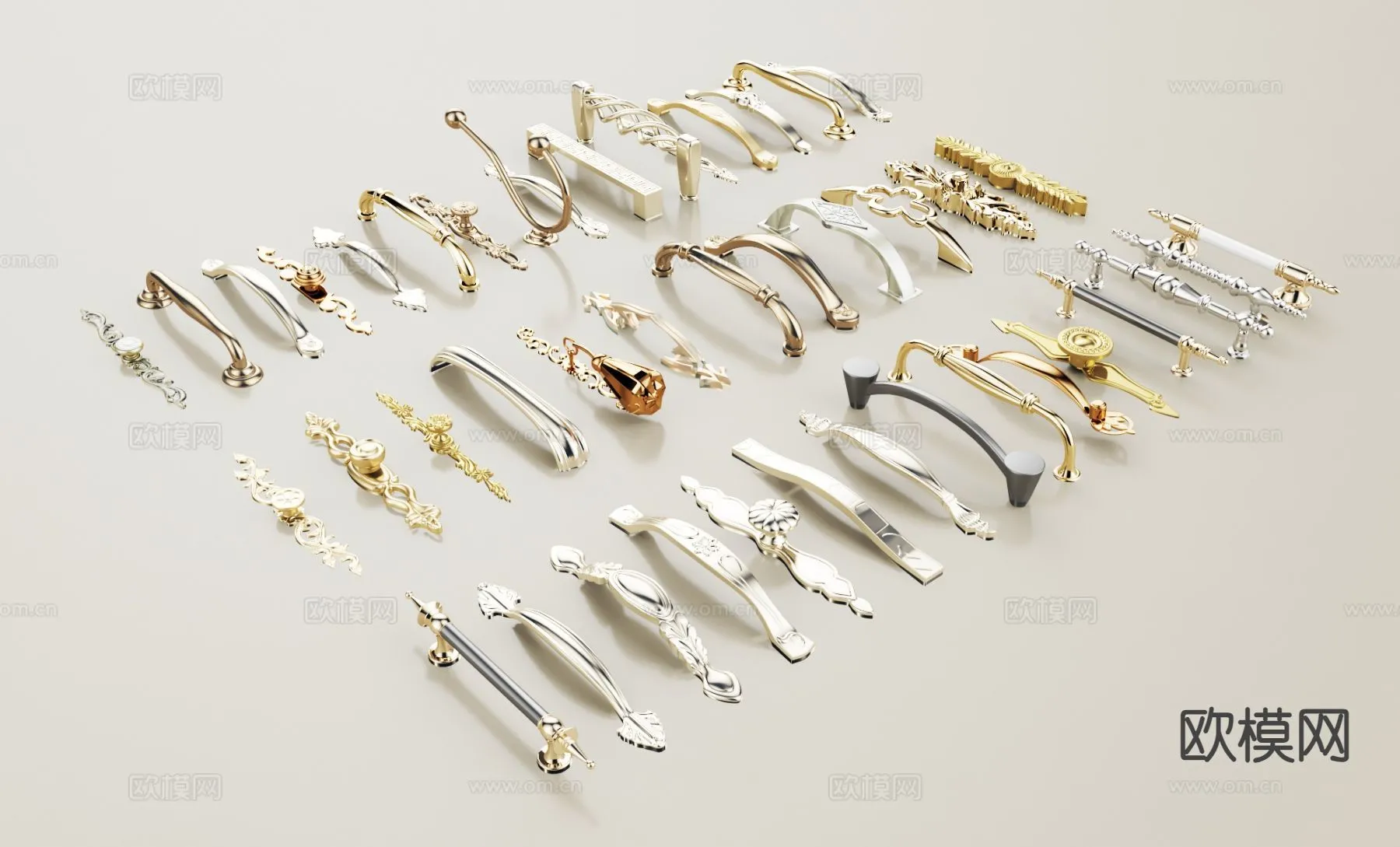 DOOR HANDLE – 3D Model For Interior Design – 11278