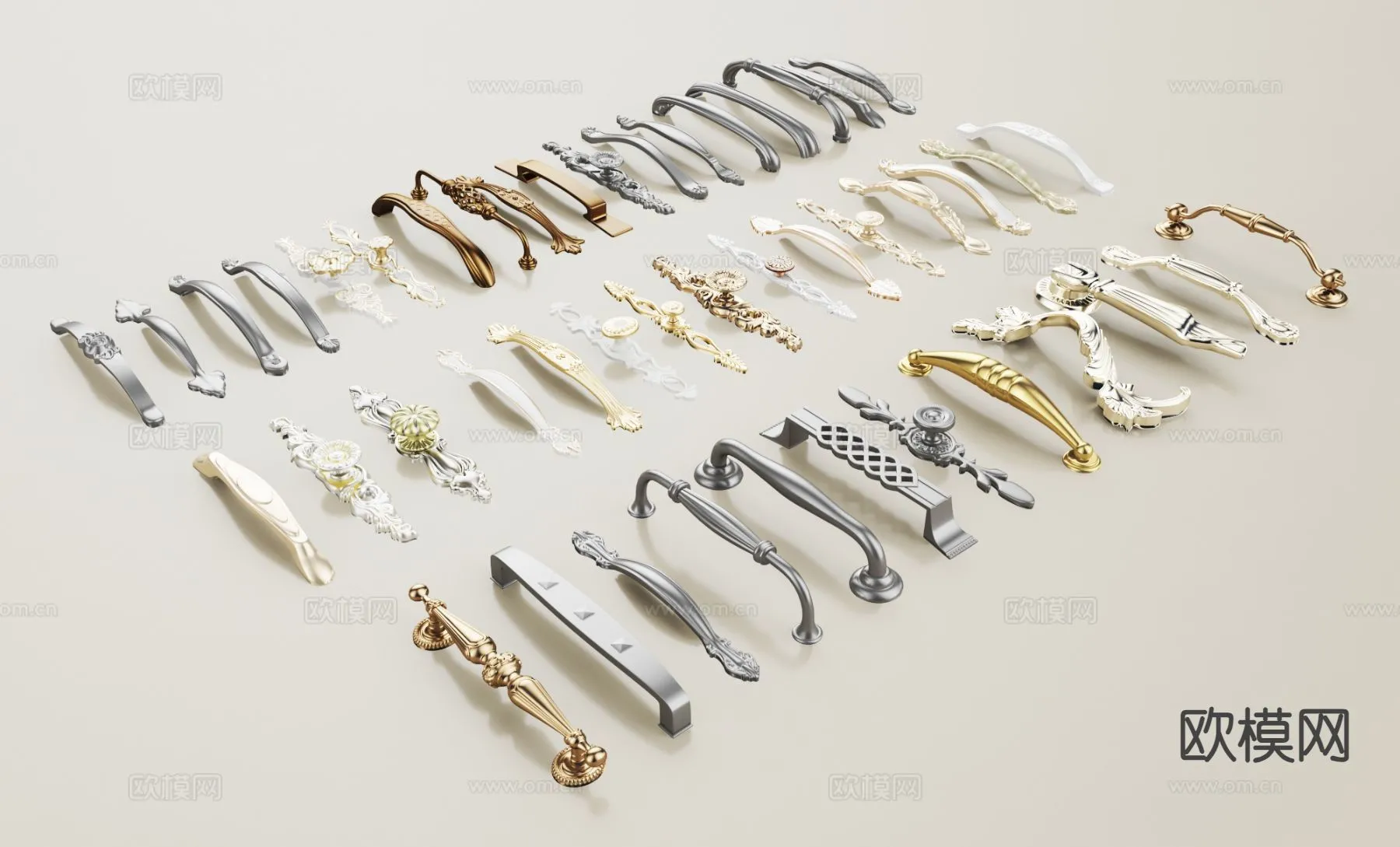 DOOR HANDLE – 3D Model For Interior Design – 11279