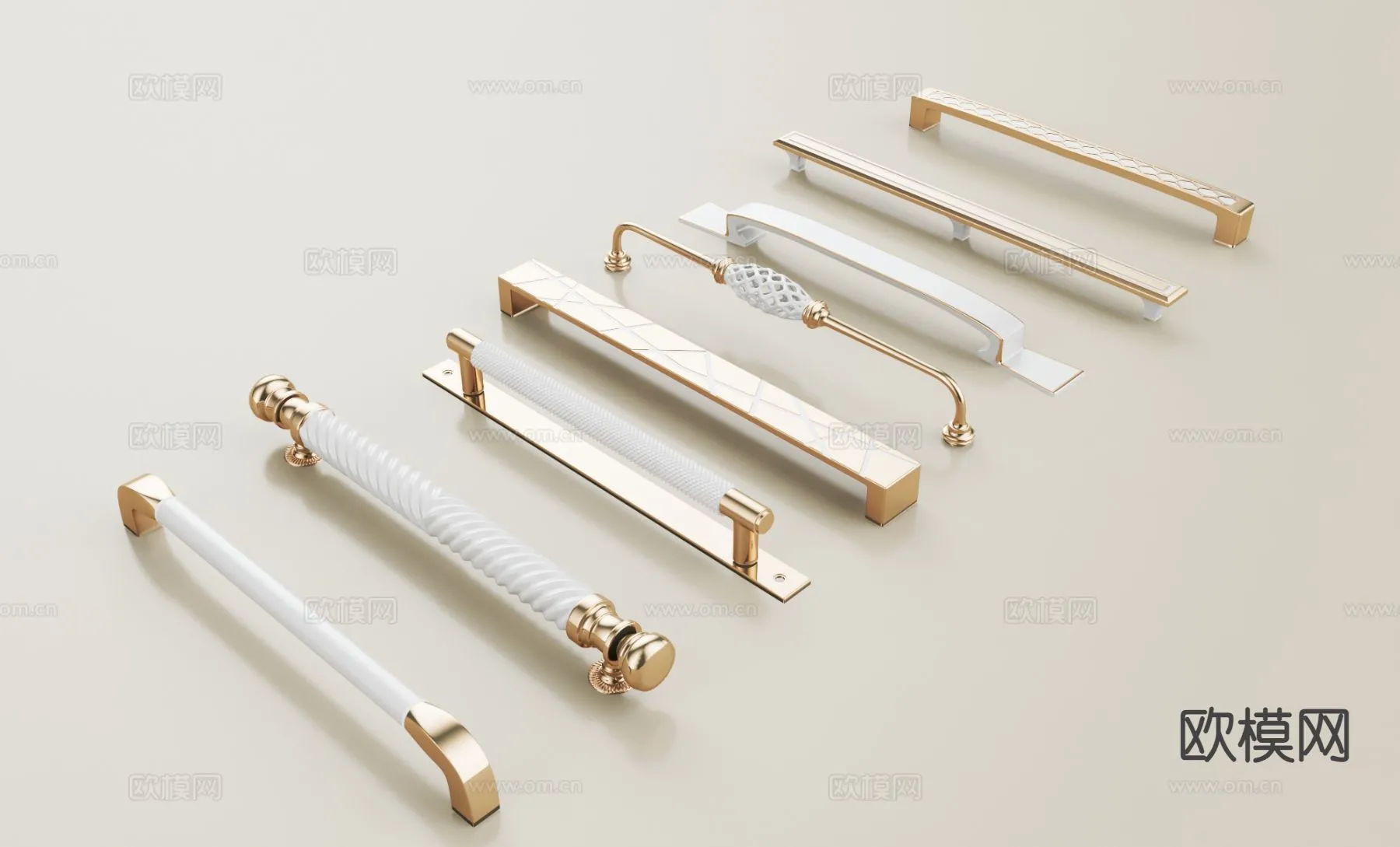 DOOR HANDLE – 3D Model For Interior Design – 11281