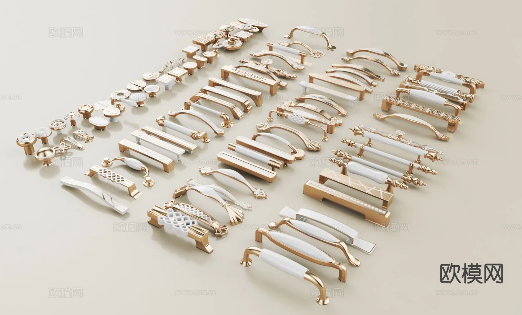 DOOR HANDLE – 3D Model For Interior Design – 11283