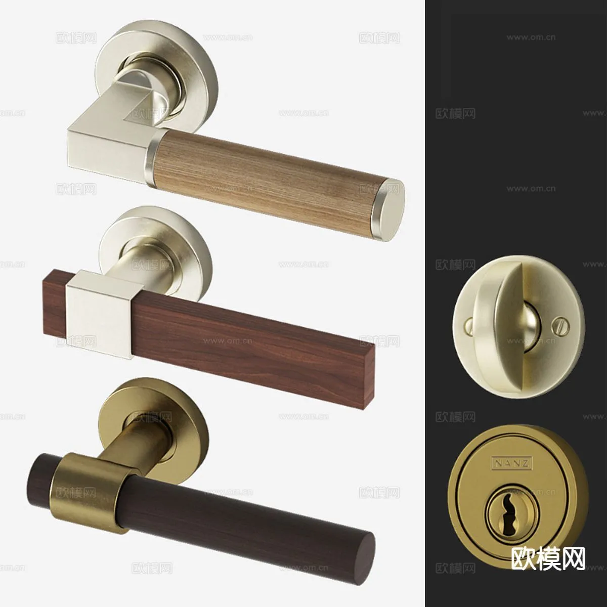 DOOR HANDLE – 3D Model For Interior Design – 11285