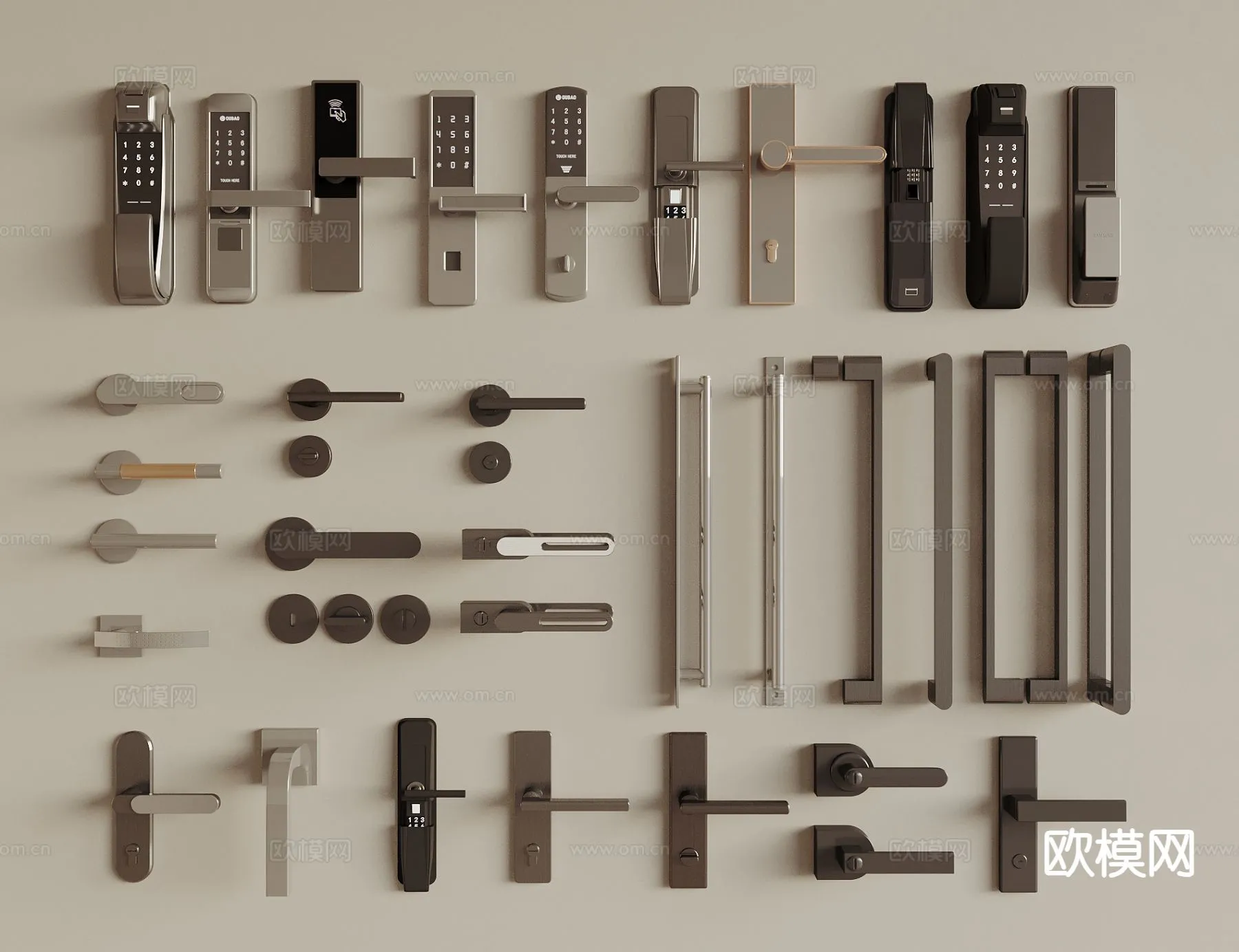 DOOR HANDLE – 3D Model For Interior Design – 11294