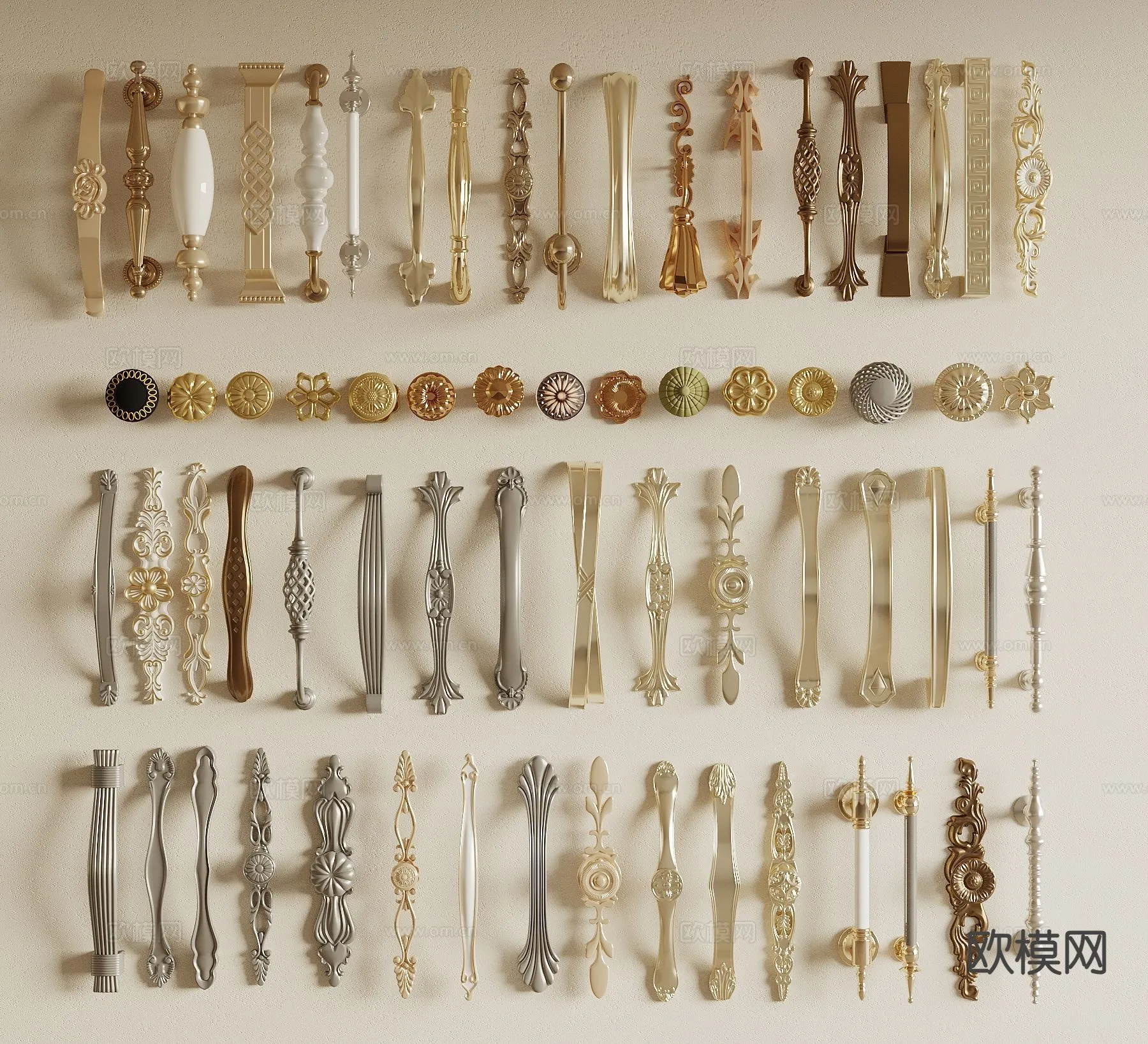 DOOR HANDLE – 3D Model For Interior Design – 11295