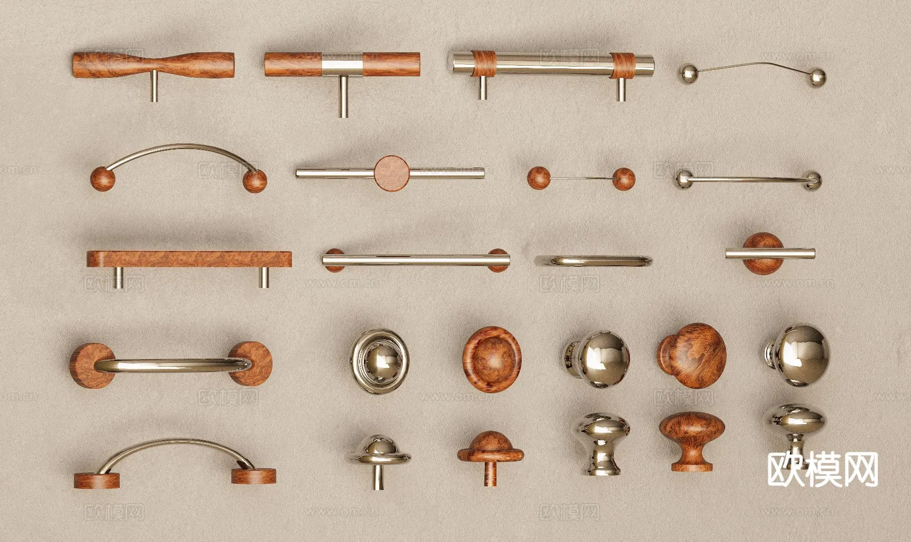 DOOR HANDLE – 3D Model For Interior Design – 11297