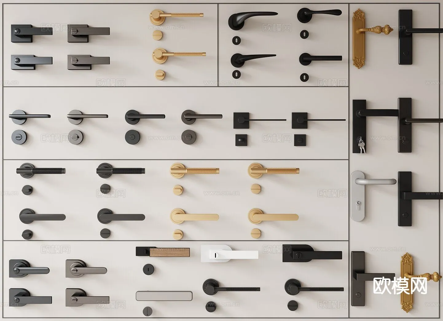 DOOR HANDLE – 3D Model For Interior Design – 11304